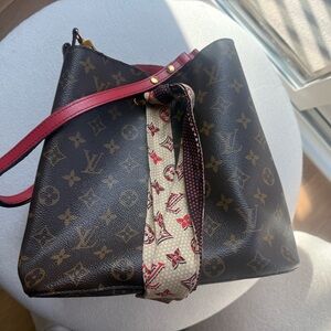 Louis Vuitton Brown and Red Monogram Shoulder Bag